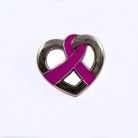 Heart Ribbon Pin Badge